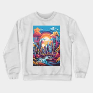 Landscape Surrounded By City Crewneck Sweatshirt